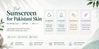 Best Sunscreen for Pakistani Skin: No White Cast, Lightweight, and SPF50+