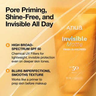 Anua Invisible Matte Finish Sunscreen 50ml SPF50 PA+++