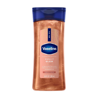 Vaseline Glazed & Glisten Sunlit Glow Body Gel Oil 200ml - Vanilla Cocoa Shimmering Moisturizing Body Oil