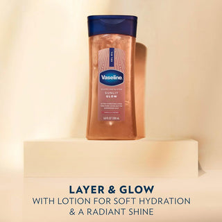 Vaseline Glazed & Glisten Sunlit Glow Body Gel Oil 200ml - Vanilla Cocoa Shimmering Moisturizing Body Oil