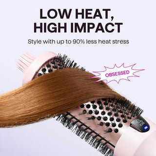 Wavytalk Thermal Brush, Blowout Boost 1.5 inch Heated Round Brush for Blowout Look (Pink)