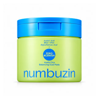 Numbuzin Zero Blemish Azela Cica Balancing Dual Pads, 60 Pads